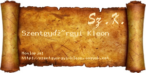 Szentgyörgyi Kleon névjegykártya